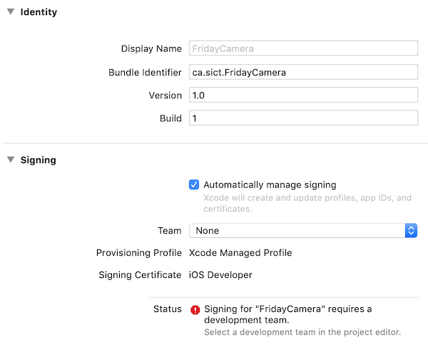 Xcode app signing before